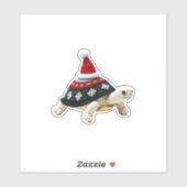 Kerstman Hoed Schildpad - Vintage Zeeschildpad Ker Sticker (Vel)