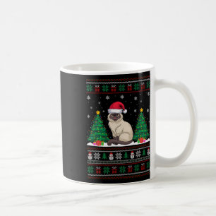 Kerstman Hoed Siamese Kat Kerstboom Lights Ugly S Koffiemok