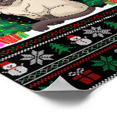 Kerstman Hoed Siamese Kat Kerstboom Lights Ugly S Poster (Hoek)