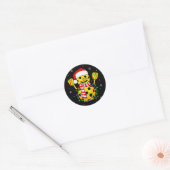 Kerstman Hoed Sneeuwman Cadeaus voor Kerstmis Grap Ronde Sticker (Envelop)