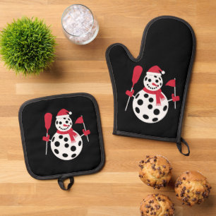 Kerstman Hoed Sneeuwman Familie Kerstmis Matching Ovenwant & Pannenlap Set