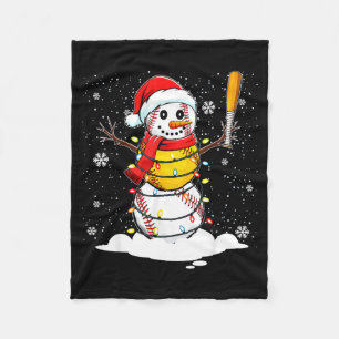 Kerstman Hoed Sneeuwman Kerst Grappig Honkbal Soft Fleece Deken