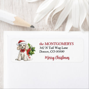 Kerstman Hoed Toy Poodle Kerst Retouradres Etiket