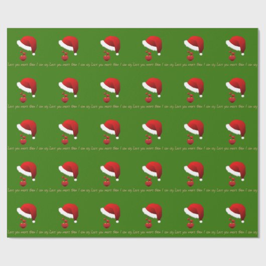 Kerstman hoed typografie script liefdesbericht cadeaupapier (Vlak)