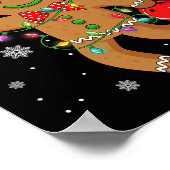 Kerstman hoed van gemberkoek speelt bowling Kerstm Poster (Hoek)