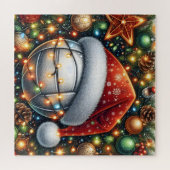 Kerstman Hoed Volleybal Puzzel (Horizontaal)