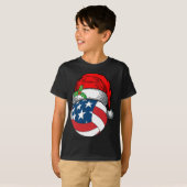 Kerstman hoed volleybal sport grappig cadeau t-shirt (Voorkant volledig)