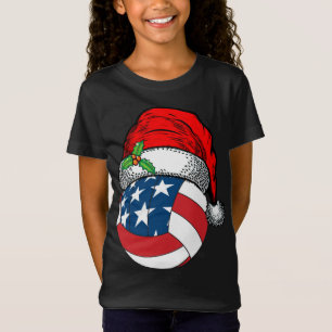 Kerstman hoed volleybal sport grappig cadeau t-shirt