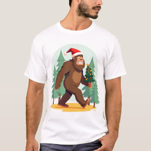Kerstman Hoed voor Bigfoot Kerstboom (1) T-shirt