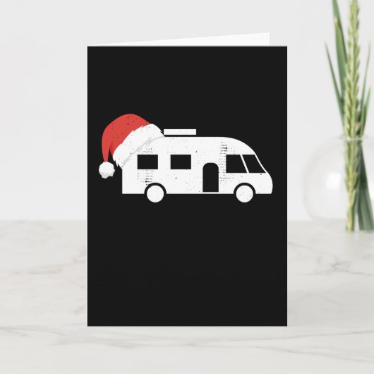Kerstman Hoed voor Camper | Kerstcadeau Kaart (Voorkant)