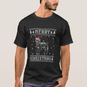 Kerstman hoed wolf ontwerp grappige lelijke kerst  t-shirt (Voorkant)