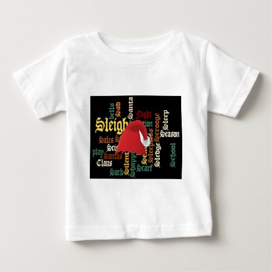 Kerstman Hoed Word Art T-shirt (Voorkant)
