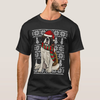 Kerstman Hoed Xmas St Bernard Lelijke Kerstmis T-shirt