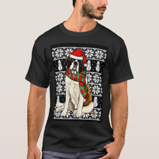 Kerstman Hoed Xmas St Bernard Lelijke Kerstmis T-shirt