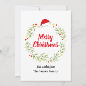 Kerstman hoedenkrans Kerstmis Feestdagenkaart (Voorkant)