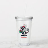 Kerstman hoedraptor acryl drinkbeker (Achterkant)