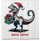 Kerstman hoedraptor douchegordijn (Voorkant)