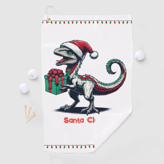 Kerstman hoedraptor golfhanddoek (Insitu)