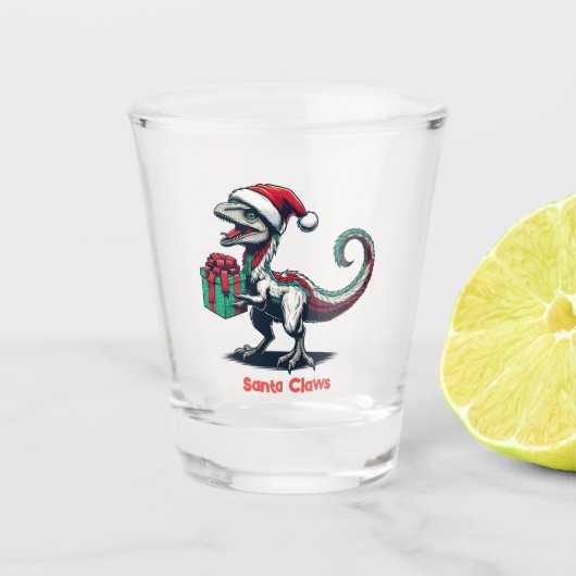 Kerstman hoedraptor shot glas (Voorkant)