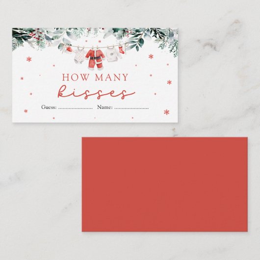 Kerstman Hoeveel Kussen Baby shower Spel Informatiekaartje (Voorkant / Achterkant)