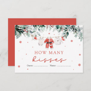 Kerstman Hoeveel Kussen Baby shower Spel Informatiekaartje
