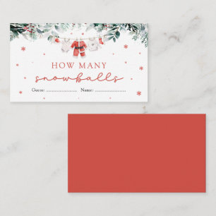 Kerstman hoeveel sneeuwballen Baby shower Informatiekaartje