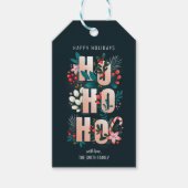 Kerstman HoHo Holly vertakt snoepriet Cadeaulabel (Voorkant)