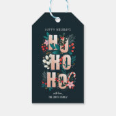 Kerstman HoHo Holly vertakt snoepriet Cadeaulabel (Achterkant)