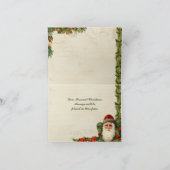  Kerstman, Holly en Duiven Elegante Kerst Feestdagen Kaart (Binnen)