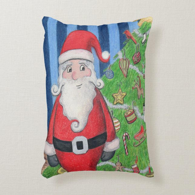 Kerstman Holly Jolly Accent Pillow Accent Kussen (Voorkant(Verticaal))