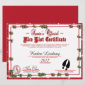 Kerstman Holly's lijst van Nice Feestdagenkaart (Voorkant / Achterkant)