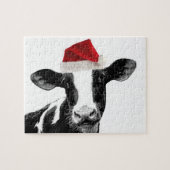 Kerstman — Holstein Dairy-koe Legpuzzel (Horizontaal)