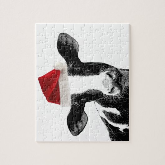 Kerstman — Holstein Dairy-koe Legpuzzel (Verticaal)