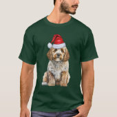 Kerstman Hond Cockapoo Grappige Kerst T-shirt (Voorkant)