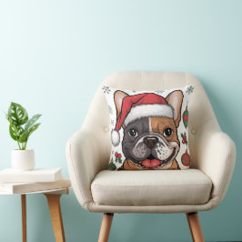 Kerstman Hond Franse Bulldog Sierkussen