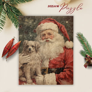  Kerstman Hond Kerstmispuzzel Puzzel Legpuzzel