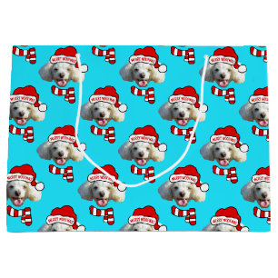 Kerstman Hond Op Maat Gemaakte Foto Patroon Groot Cadeauzakje