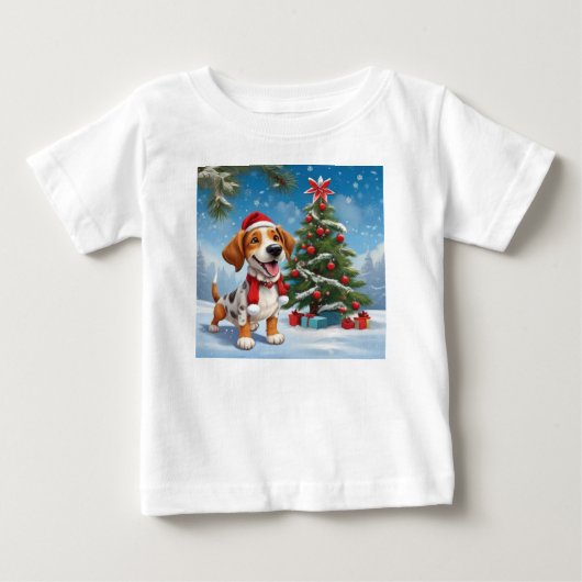 Kerstman Hond Peuter T-shirt (Voorkant)