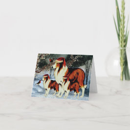 Kerstman Honden Feestdagen Kaart