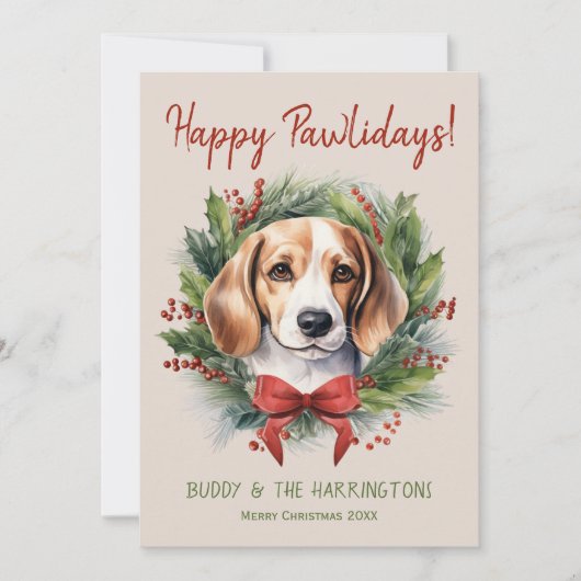 Kerstman Honden Kerst Feestelijke Poespas Feestdag Feestdagenkaart (Voorkant)