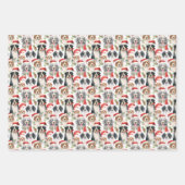 Kerstman Honden Patroon Kerstmis Inpakpapier Vel (Voorkant 2)