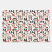 Kerstman Honden Patroon Kerstmis Inpakpapier Vel (Voorkant)