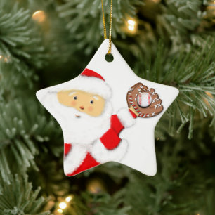 Kerstman honkbal keramisch ornament