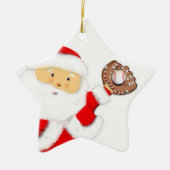 Kerstman honkbal keramisch ornament (Voorkant)