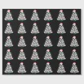 Kerstman honkbal kerstboom sport cadeaupapier (Vlak)