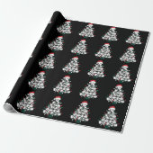 Kerstman honkbal kerstboom sport cadeaupapier (Uitgerold)