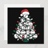 Kerstman honkbal kerstboom sport feestdagenkaart (Voorkant / Achterkant)