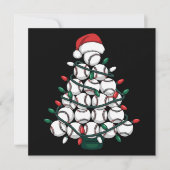 Kerstman honkbal kerstboom sport feestdagenkaart (Voorkant)