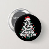 Kerstman honkbal kerstboom sport ronde button 5,7 cm (Voorkant /achterkant)