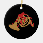 Kerstman, Horn Keramisch Ornament (Voorkant)